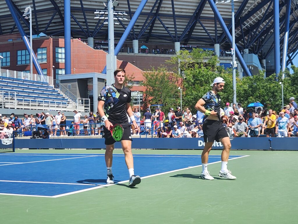 Henry Patten and his former partner, Julian Cash, at the 2023 U.S. Open