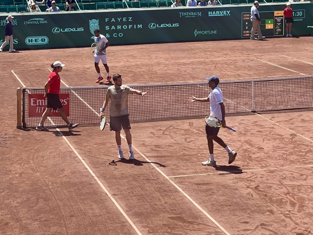 Rajeev Ram and Austin Krajicek at the 2024 US Men's Clay Court Championships in Houston